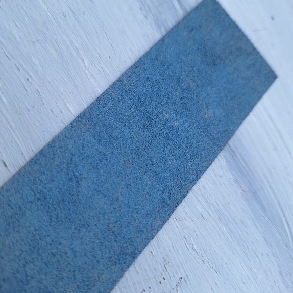 Genuine Leather Bookmark Gold Embossed Library Archive Fringed Blue - Picture 9 of 16